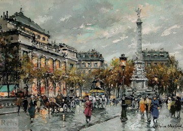 AB place du chatelet Parisian Oil Paintings